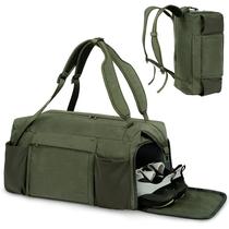 Bolsa de ginástica Kookoomia para homens com compartimento para sapatos e bolso úmido, mochila conversível e mochila de ginástica, bolsas esportivas impermeáveis para homens com 2 porta-garrafas, bolsa noturna de fim de semana, verde escuro Bolsa de ginástica Kookoomia para homens com compartimento para sapatos e bolso úmido, mochila conversível e mochila de ginástica, bolsas esportivas impermeáveis para homens com 2 porta-garrafas, bolsa noturna de fim de semana, verde escuro