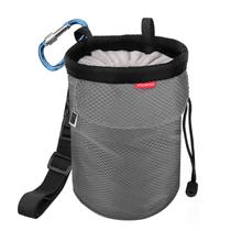 Bolsa de giz MoKo com cordão para escalada em rocha com bolsos - cinza