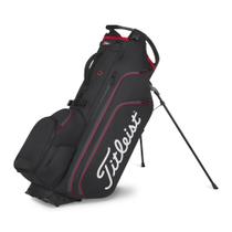 Bolsa de golfe Titleist Hybrid 14 preta e vermelha compatível com carrinho Bolsa de golfe Titleist Hybrid 14 preta e vermelha compatível com carrinho