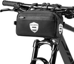 Bolsa de guidão de bicicleta ROCKBROS Front Frame 2.8L preta de nylon