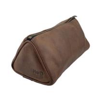 Bolsa de higiene de viagem Dopp Kit Hide & Drink em couro marrom