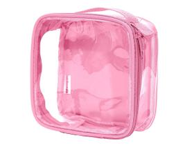 Bolsa de higiene de viagem EZpacking Clear aprovada pela TSA 3-1-1 (rosa)