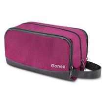 Bolsa de higiene de viagem Gonex Nylon Cosmetic Makeup Rose Purple