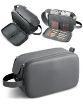 Bolsa de higiene de viagem HOTOR de couro resistente à água cinza