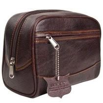 Bolsa de higiene de viagem Parker Buffalo Leather Dopp Kit Masculina