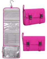 Bolsa de higiene de viagem suspensa Relavel de grande capacidade rosa Bolsa de higiene de viagem suspensa Relavel de grande capacidade rosa