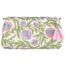 Bolsa de higiene e estojo de maquiagem Palmetto Home Block Print Pink