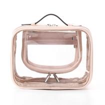 Bolsa de higiene Lychii TSA aprovada pela TSA, bolsa de viagem transparente, rosa Bolsa de higiene Lychii TSA aprovada pela TSA, bolsa de viagem transparente, rosa