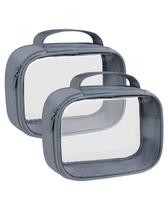 Bolsa de higiene Moyad TSA aprovada pela TSA, transparente com alça, pacote com 2 unidades, cinza Bolsa de higiene Moyad TSA aprovada pela TSA, transparente com alça, pacote com 2 unidades, cinza