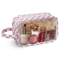 Bolsa de higiene Narwey Clear Travel Dusty Pink Checkerboard