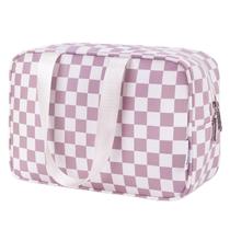 Bolsa de higiene Narwey Large Dusty Rose Checkerboard para mulheres