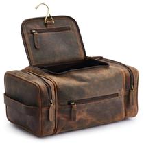 Bolsa de higiene Nomad Crafts Co. Couro extra grande para homens Bolsa de higiene Nomad Crafts Co. Couro extra grande para homens
