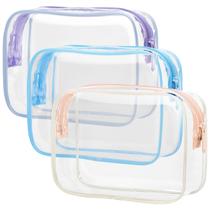 Bolsa de higiene PACKISM Clear, pacote com 3 unidades, tamanho de litro aprovado pela TSA Bolsa de higiene PACKISM Clear, pacote com 3 unidades, tamanho de litro aprovado pela TSA
