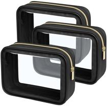 Bolsa de higiene PACKISM TSA aprovada pela TSA, pacote com 3 pacotes, upgrade, preta Bolsa de higiene PACKISM TSA aprovada pela TSA, pacote com 3 pacotes, upgrade, preta