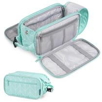 Bolsa de higiene PAVILIA Teal Chevron PU em couro resistente à água Bolsa de higiene PAVILIA Teal Chevron PU em couro resistente à água