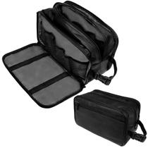 Bolsa de higiene PAVILIA Travel resistente à água Dopp Kit preta XL