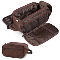 Bolsa de higiene PAVILIA Travel Shaving Dopp Kit em couro PU
