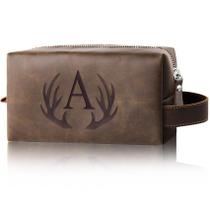 Bolsa de higiene pessoal Aganmi personalizada em couro PU impermeável para homens Bolsa de higiene pessoal Aganmi personalizada em couro PU impermeável para homens