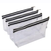 Bolsa de higiene pessoal Augbunny impermeável em vinil transparente, pacote com 4