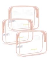 Bolsa de higiene pessoal BAGSMART Clear, 3 pacotes TSA, resistente à água Bolsa de higiene pessoal BAGSMART Clear, 3 pacotes TSA, resistente à água