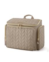 Bolsa de higiene pessoal BAGSMART Travel Large Wide-open com alça Camel