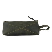 Bolsa de higiene pessoal de mão Hide & Drink Leather Dark Jade