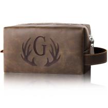 Bolsa de higiene pessoal de viagem Aganmi em couro PU personalizado 23x12x14cm Bolsa de higiene pessoal de viagem Aganmi em couro PU personalizado 23x12x14cm