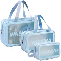 Bolsa de higiene pessoal de viagem DAPOWER Matte Translucent (azul)
