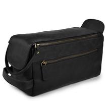 Bolsa de higiene pessoal de viagem LEATHER VILLAGE Premium Leather Black Bolsa de higiene pessoal de viagem LEATHER VILLAGE Premium Leather Black