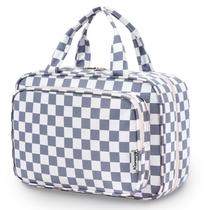 Bolsa de higiene pessoal de viagem Narwey para mulheres com grande capacidade azul acinzentado