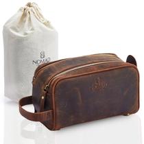 Bolsa de higiene pessoal de viagem NomadCraftsCo King Size Leather Unissex