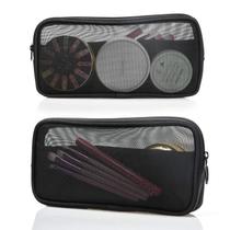 Bolsa de higiene pessoal de viagem Patu Mesh Transparente Standing Bolsa preta