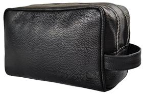 Bolsa de higiene pessoal de viagem RUSTIC TOWN Full Grain Leather Black