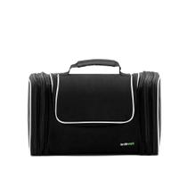 Bolsa de higiene pessoal LAVIEVERT preta de nylon com gancho suspenso 32,5x14x19,5 cm