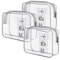 Bolsa de higiene pessoal Lermende TSA aprovada transparente com alça de silicone