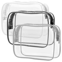 Bolsa de higiene pessoal PACKISM Clear Makeup, pacote com 3 unidades, aprovada pela TSA Bolsa de higiene pessoal PACKISM Clear Makeup, pacote com 3 unidades, aprovada pela TSA
