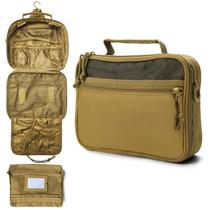 Bolsa de higiene pessoal VELVEBAG masculina de viagem suspensa à prova d'água cáqui