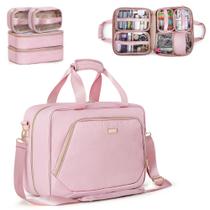 Bolsa de higiene Prokva Extra Large para mulheres com 4 estojos rosa