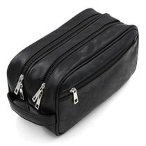 Bolsa de higiene Sunnacon, organizador de viagens em couro PU impermeável Bolsa de higiene Sunnacon, organizador de viagens em couro PU impermeável