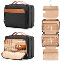 Bolsa de higiene suspensa de viagem COOSKY para mulheres com compartimento para joias Bolsa de higiene suspensa de viagem COOSKY para mulheres com compartimento para joias