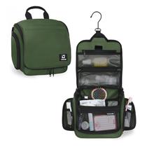 Bolsa de higiene suspensa Goloni Green resistente à água com 10 compartimentos