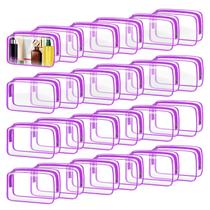 Bolsa de higiene TISRATOK em PVC transparente, 24 unidades para viagens, roxa, média Bolsa de higiene TISRATOK em PVC transparente, 24 unidades para viagens, roxa, média