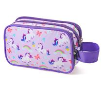 Bolsa de higiene Vipdeal Kids for Girls impermeável unicórnio roxa