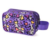 Bolsa de higiene Vipdeal Kids para meninas impermeável roxa leopardo