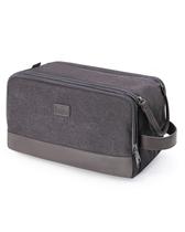 Bolsa de higiene WANDF Travel Organizer, lona, couro, cinza Bolsa de higiene WANDF Travel Organizer, lona, couro, cinza