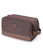 Bolsa de higiene WANDF Travel Organizer, lona, couro, marrom