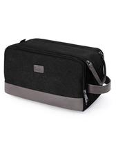 Bolsa de higiene WANDF Travel Organizer, lona, couro, preta