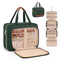 Bolsa de higiene Wedama para mulheres com organizador de joias verde escuro Bolsa de higiene Wedama para mulheres com organizador de joias verde escuro