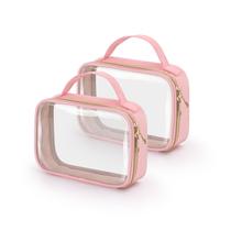 Bolsa de higiene Wedama TSA aprovada pela TSA, pacote com 2 pacotes de PVC transparente para viagens Bolsa de higiene Wedama TSA aprovada pela TSA, pacote com 2 pacotes de PVC transparente para viagens