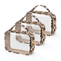 Bolsa de higiene Wedama TSA aprovada pela TSA, pacote com 3 unidades, transparente com alças Bolsa de higiene Wedama TSA aprovada pela TSA, pacote com 3 unidades, transparente com alças
